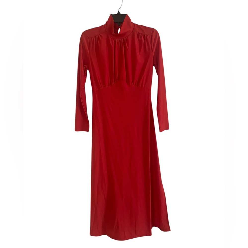 Codex Red Mock Neck Dress XS